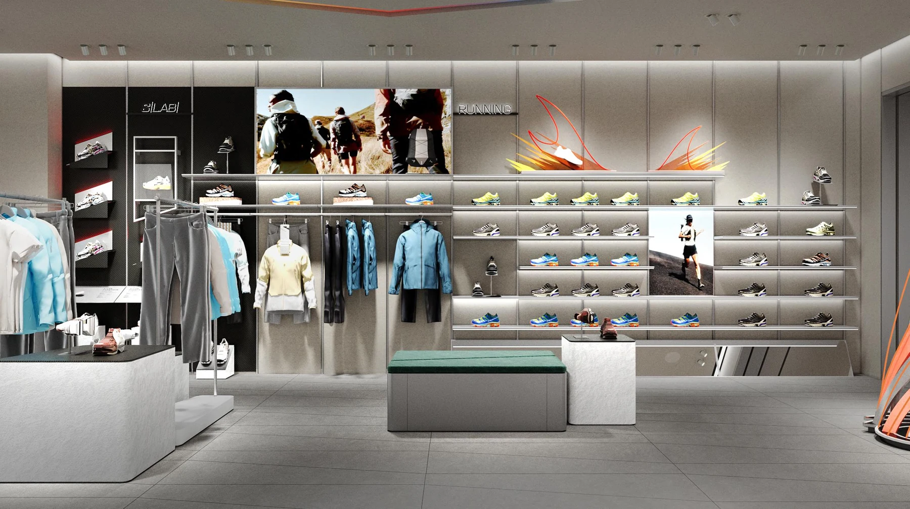 合肥 IN77 · 多店型照明研究 · 主题陈列与鞋墙